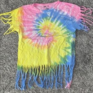 Tyedye frilled edges shirt